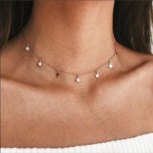 Salty Cold Brew Jewelry - Dainty Star Charm Choker Necklace Salty Cold Brew Jewelry - Dainty Star Charm Choker Necklace